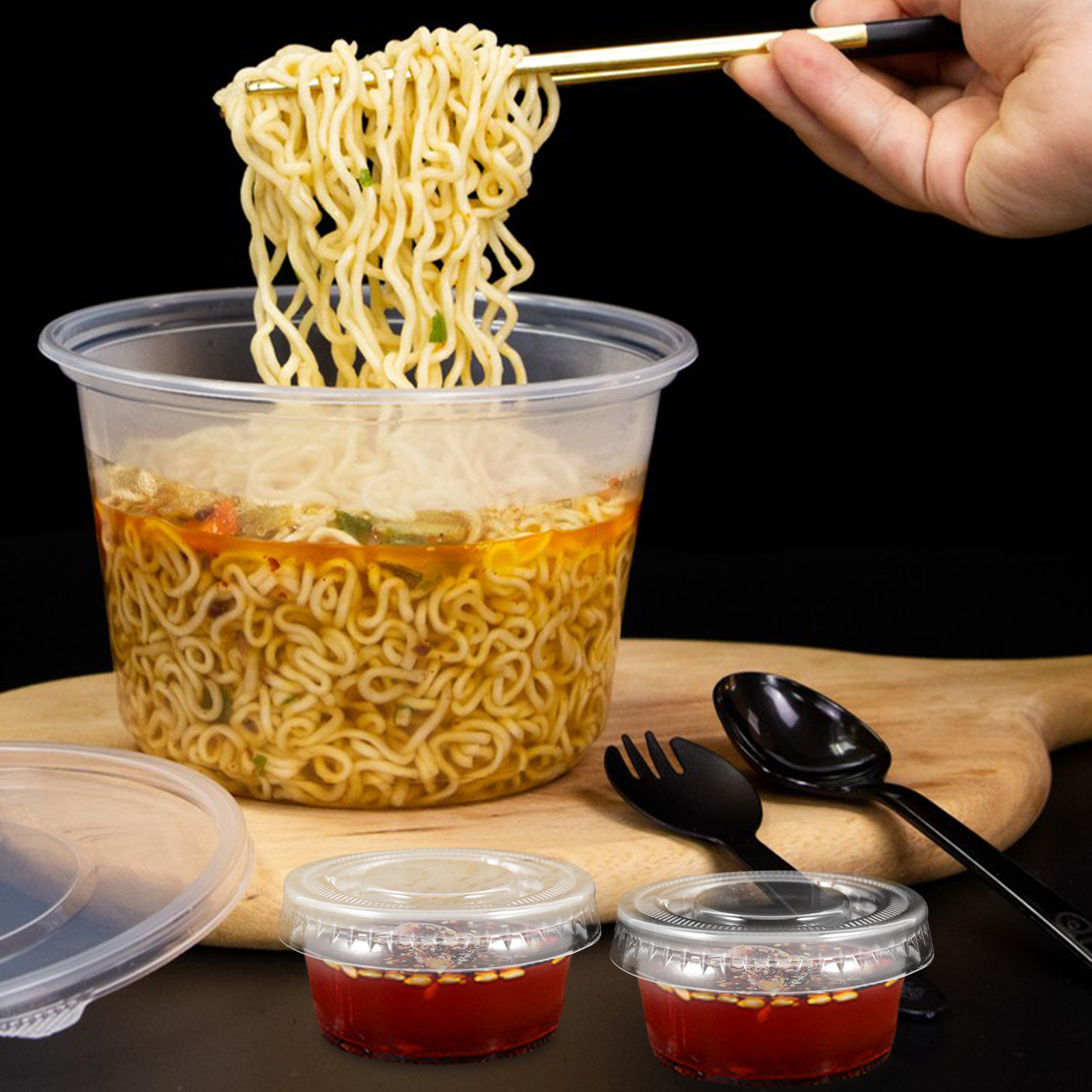 Sauce Dipping Cup - 100 Unidades de Recipientes para Condimentos,