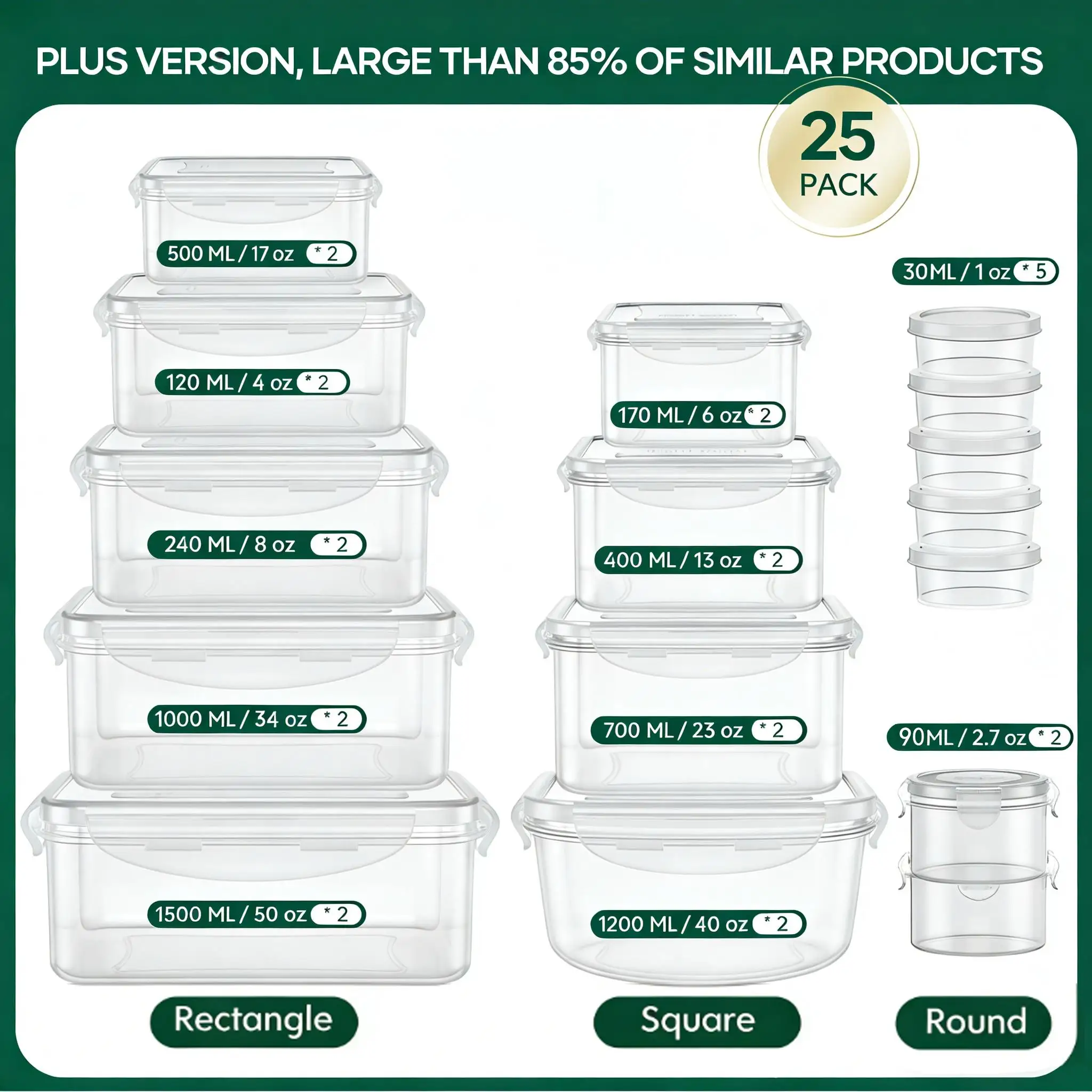 Juego de 40/42/50/52/62 recipi - Meal Prep Kitchen reseña y precio