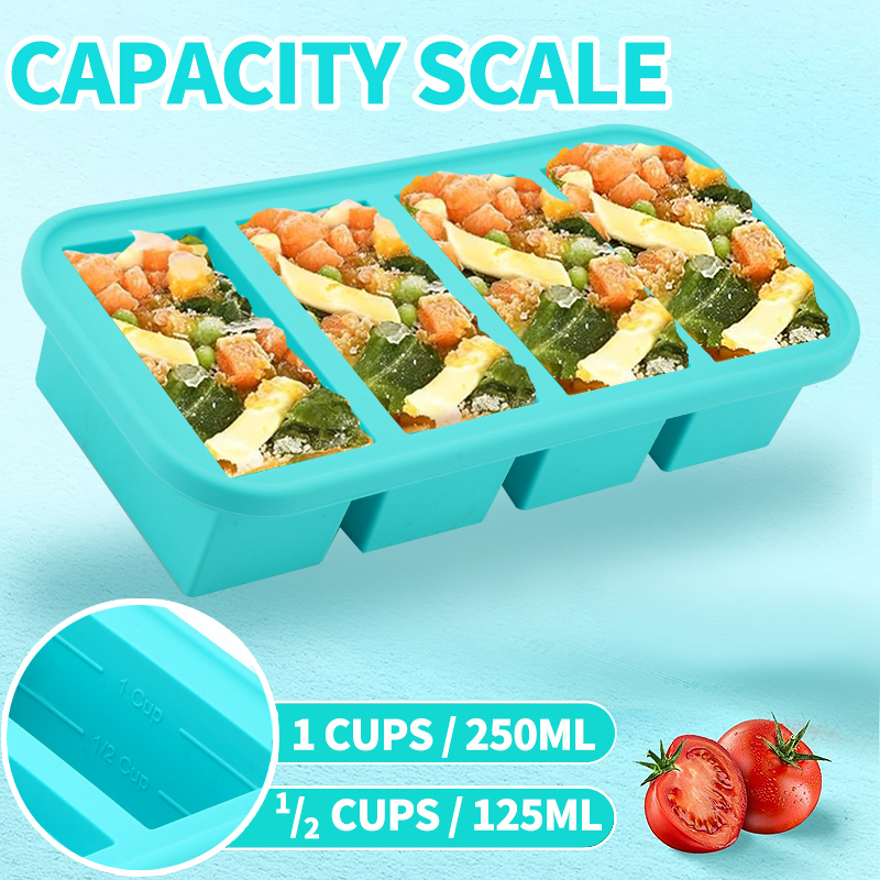 4 moldes cubiertos de silicona - Meal Prep Template reseña y precio