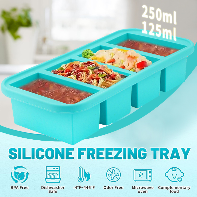4 moldes cubiertos de silicona - Meal Prep Template reseña y precio