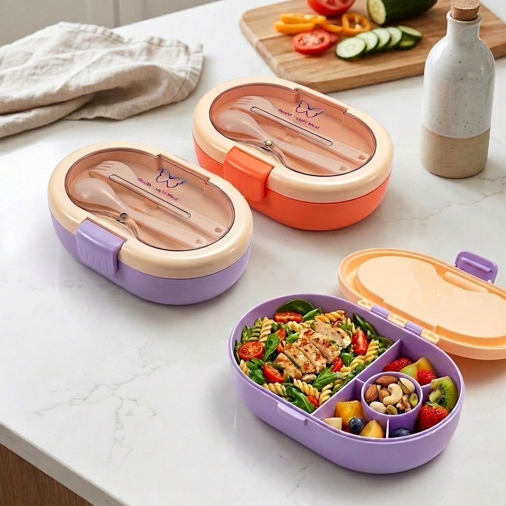 Lonchera Bento de Plástico con - Meal Prep Or Prep Meal reseña y precio